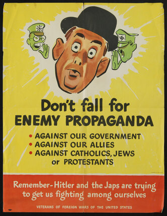 a poster with a cartoon of a man in a hat