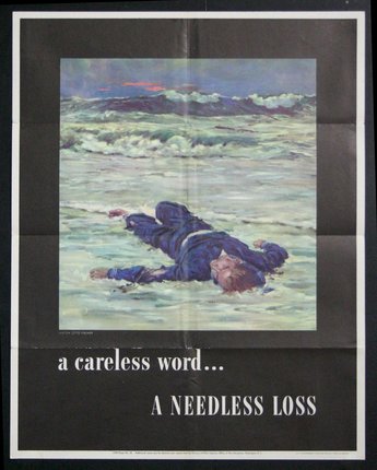 a poster of a man lying in the water
