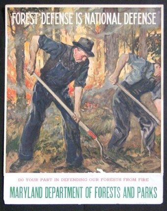 a poster of men digging a forest