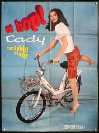 a poster of a woman on a bicycle