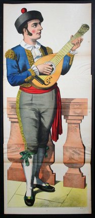 a poster of a man playing a lute