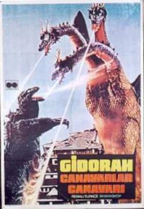 a movie poster with a dragon fighting a monster