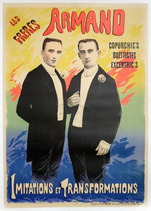 a poster of two men