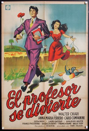 a poster of a man and a woman running