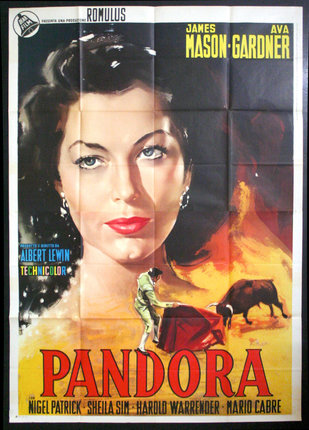 a poster of a woman with a bull