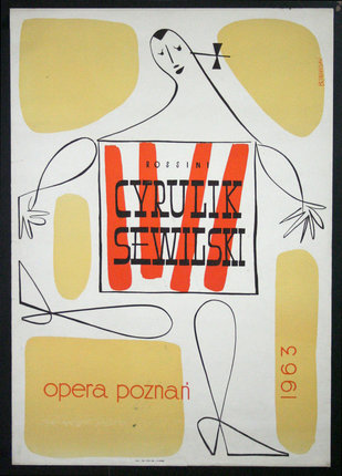 a poster of a man with a square object