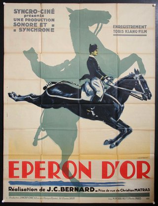 a poster of a man riding a horse