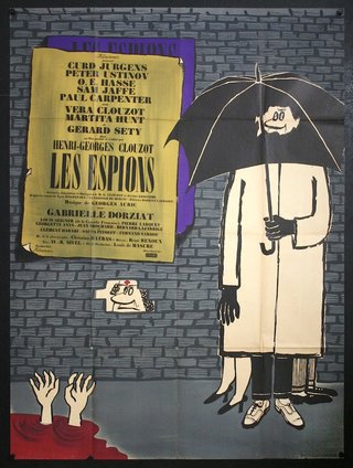a poster of a man holding an umbrella
