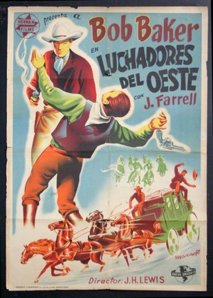 a movie poster with a man kicking another man