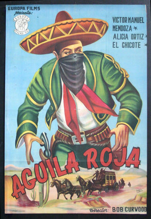 a poster of a man wearing a sombrero and a black bandana