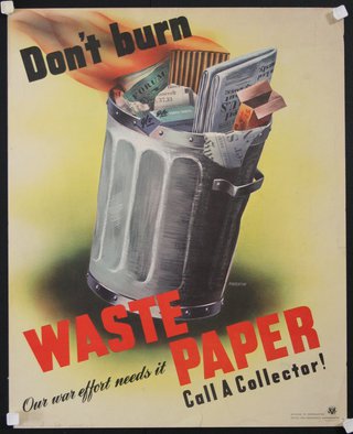 a poster of a trash can
