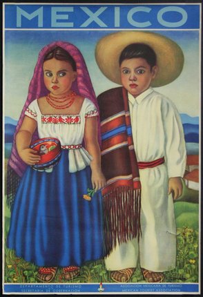 a painting of a boy and girl