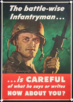 a poster of a soldier holding a rifle