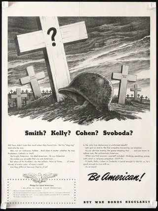 a black and white poster of a soldier in a cemetery