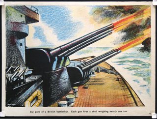 a poster of a ship with cannons