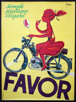 a poster of a woman on a motorcycle