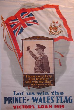 a poster with a flag and a man in uniform