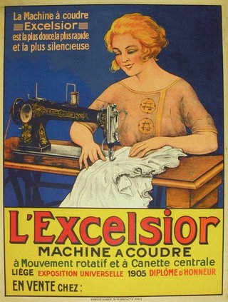a woman sewing on a sewing machine
