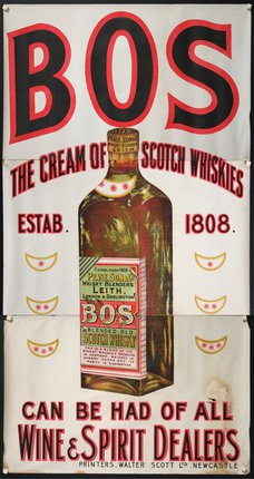 a poster with a bottle of scotch whisky