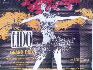 a poster with a woman with her arms spread out