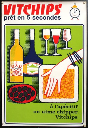 a poster with a hand and wine bottles