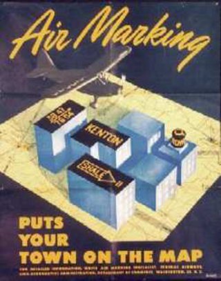 a poster of a plane and buildings