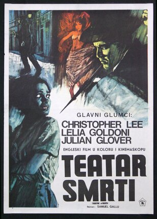 a movie poster with a man and woman walking on a street