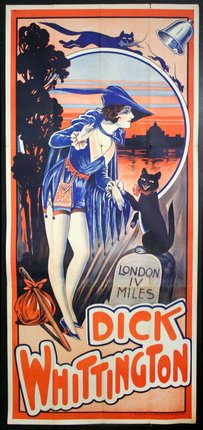 a poster of a woman and a cat