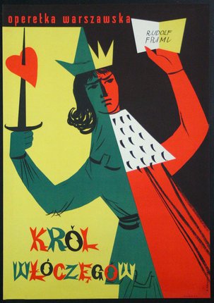 a poster of a man holding a card