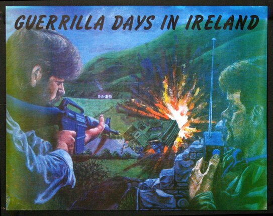 a painting of men shooting a cannon