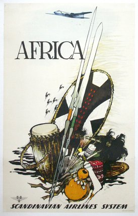 a poster with a picture of a drum and weapons
