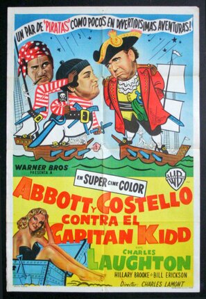 a movie poster with a pirate and a man in a hat