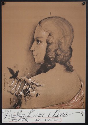 a drawing of a woman