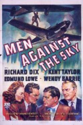 a movie poster with a man on a plane