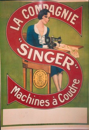 a poster of a singer sewing machine