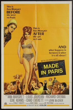 a movie poster with an illustration of actress Ann-Margret in a bikini and text