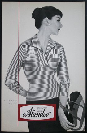a woman in a striped shirt