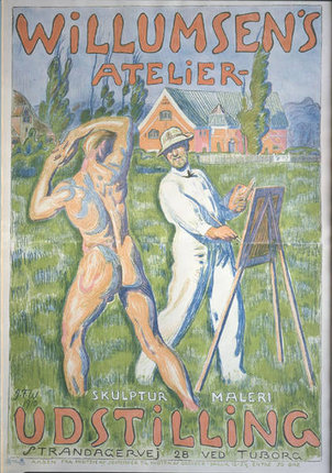 a poster of a man painting a man