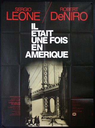 a movie poster with a bridge and red text