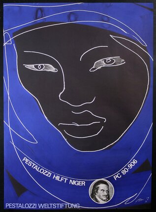 a poster with a face drawn on it