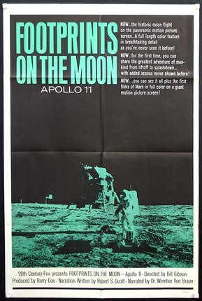 a poster of a man on the moon