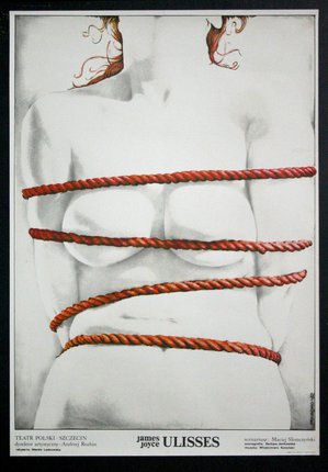 a poster of a woman tied with a rope