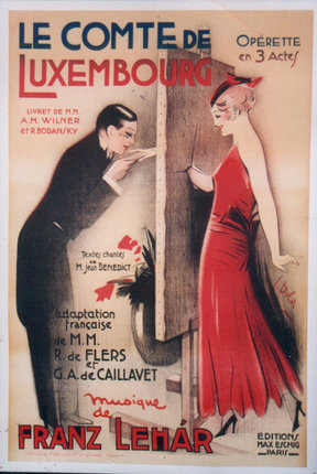 a man and woman in a red dress