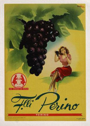 a bunch of grapes and a woman eating grapes from a vine