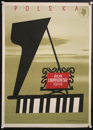 a poster of a piano