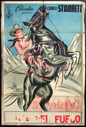 a poster of a cowboy riding a horse