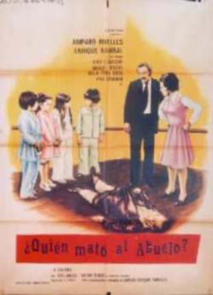 a poster of a man and a group of children