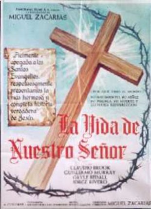 a poster with a cross and text