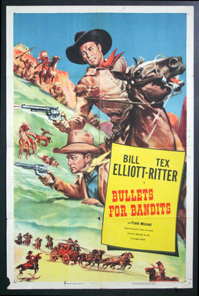 a movie poster of cowboys shooting guns