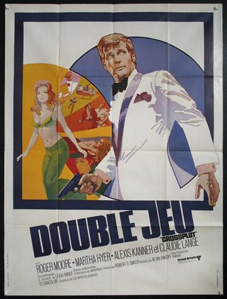 a movie poster of a man in a suit and a woman in a garment